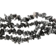 Perles chips 8 - 11 mm en pierre gemme  - Obsidienne Mouchetée x80cm|raw }}