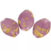 Perle torsadée 28x21.5 mm en céramique - Rose - Tacheté jaune x1