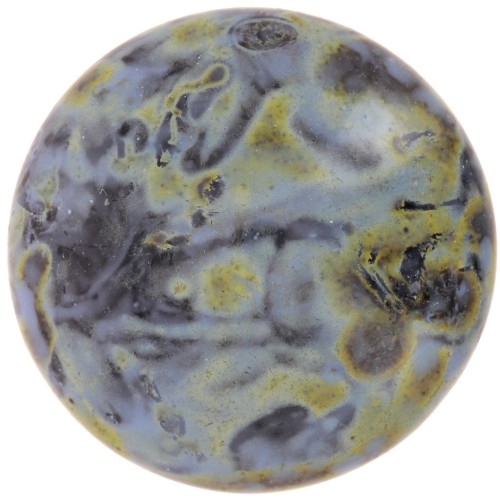 Cabochon rond en verre par Puca® 25 mm - Black Stony Blue x1