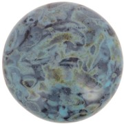Cabochon rond en verre par Puca® 25 mm - Black Stony Blue Green x1