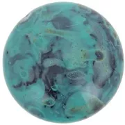 Cabochon rond en verre par Puca® 25 mm - Black Stony Emerald x1