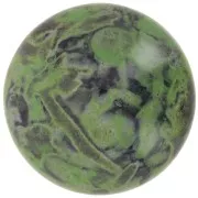 Cabochon rond en verre par Puca® 25 mm - Black Stony Green x1