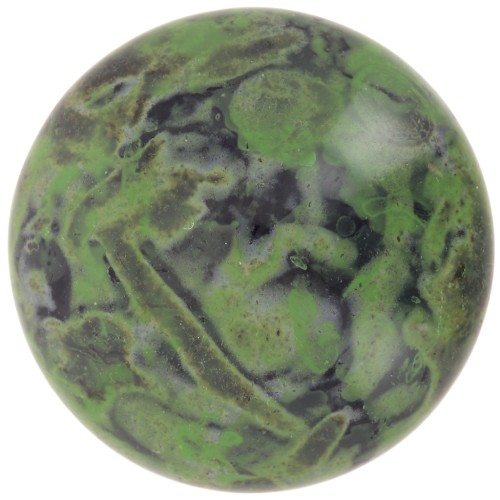 Cabochon rond en verre par Puca® 25 mm - Black Stony Green x1