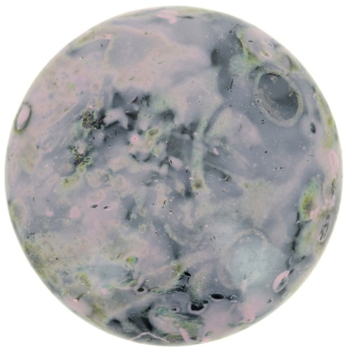 Cabochon rond en verre par Puca® 25 mm - Black Stony Pink x1