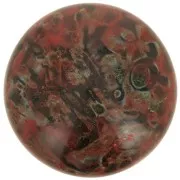 Cabochon rond en verre par Puca® 25 mm - Black Stony Red x1