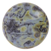 Cabochon rond en verre par Puca® 18 mm - Black Stony Blue x1