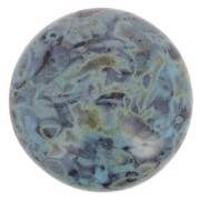 Cabochon rond en verre par Puca® 18 mm - Black Stony Blue Green x1|raw }}