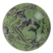 Cabochon rond en verre par Puca® 18 mm - Black Stony Green x1