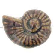 Perle coquillage 40x31 mm en céramique - Marron x1