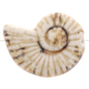 Perle coquillage 40x31 mm en céramique - Beige - Marbré marron x1|raw }}