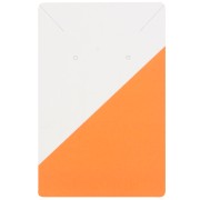 Lot de 10 cartes supports bijoux 9x6 cm - Motif graphique - Orange - Blanc