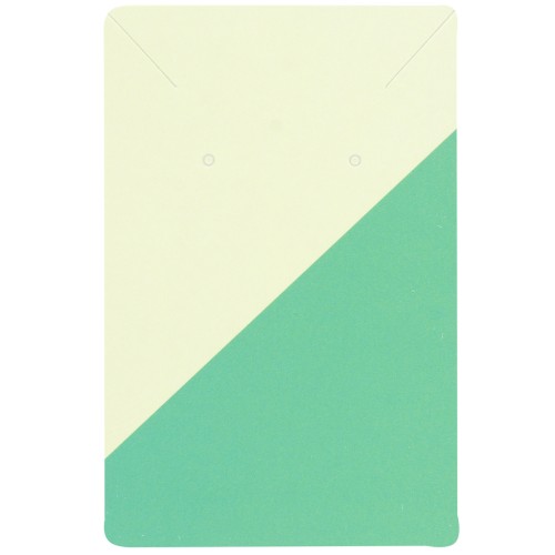 Lot de 10 cartes supports bijoux 9x6 cm - Motif graphique - Vert clair - Vert