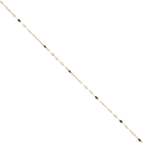 Chaîne maille Fantaisie et résine époxy 1.5 mm - Acier inox 304 Doré - Noir x1m