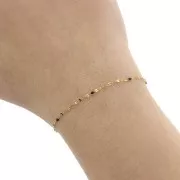 Chaîne maille Fantaisie et résine époxy 1.5 mm - Acier inox 304 Doré - Noir x1m