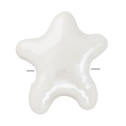 Perles étoile de mer 12x11 mm en céramique - Blanc irisé x5
