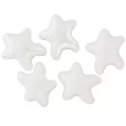Perles étoile de mer 12x11 mm en céramique - Blanc irisé x5