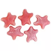 Perles étoile de mer 12x11 mm en céramique - Rouge irisé x5