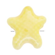 Perles étoile de mer 12x11 mm en céramique - Jaune irisé x5|raw }}