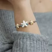 Perles étoile de mer 12x11 mm en céramique - Vert irisé x5