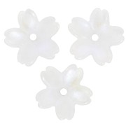 Coupelles fleur 11 mm en verre - Blanc effet nacré x10