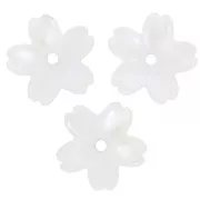 Coupelles fleur 11 mm en verre - Blanc effet nacré x10