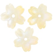 Coupelles fleur 11 mm en verre bicolore - Jaune - Jaune clair effet nacré x10|raw }}