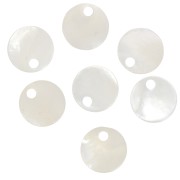Sequins ronds 8 mm en nacre - Naturel x10