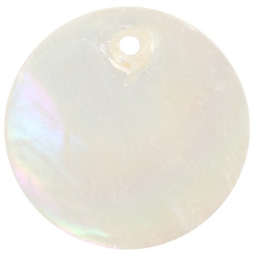 Breloques rondes 15 mm - nacre x5