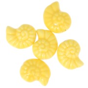 Perles coquillage 15x12 mm en céramique - Jaune x5
