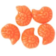 Perles coquillage 15x12 mm en céramique - Orange x5