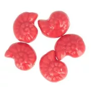 Perles coquillage 15x12 mm en céramique - Rouge x5