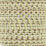 Cordon en coton tressé et fil métallisé 1.5 mm - Marron - Jaune fluo - Doré x1m|raw }}