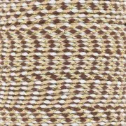 Cordon en coton tressé et fil métallisé 1.5 mm - Marron - Sable - Blanc - Doré x1m