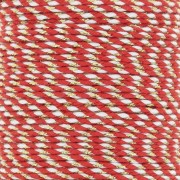 Cordon en coton tressé et fil métallisé 1.5 mm - Rouge - Blanc - Doré x1m|raw }}