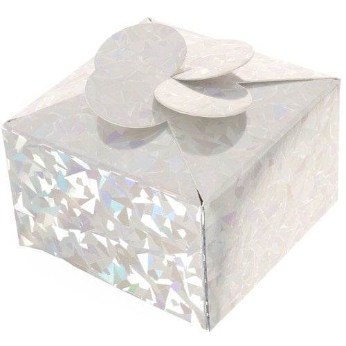 Boite cadeau fleur à monter soi-même - 8x8x5 cm - Holographique x1