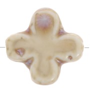 Perle croix 21 mm en céramique - Beige marbré x5|raw }}