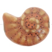 Perle coquillage 20x16 mm en céramique - Terracotta - Tacheté noir x1|raw }}
