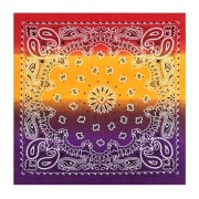 Bandana 100% coton - motif Cachemire - Tie and Dye - Rouge - Safran - Prune x1