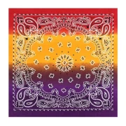 Bandana 100% coton - motif Cachemire - Tie and Dye - Rouge - Safran - Prune x1