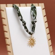 Bandana 100% coton - motif Cachemire - Tie and Dye - Rouge - Safran - Prune x1