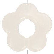 Perles fleur en résine translucide 14 mm - Marbré Beige - Blanc x4|raw }}