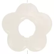 Blanc - Perles fleur en résine translucide 14 mm - Marbré Beige - Blanc x4 Perles fleur en résine translucide 14 mm - Marbré Beige - Blanc x4