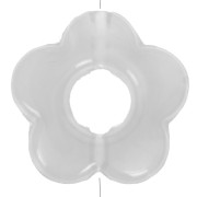 Perles fleur en résine translucide 14 mm - Marbré Gris clair x4