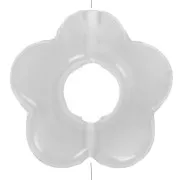 Gris Clair - Perles fleur en résine translucide 14 mm - Marbré Gris clair x4 Perles fleur en résine translucide 14 mm - Marbré Gris clair x4