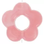 Rose Corail - Perles fleur en résine translucide 14 mm - Marbré Rose corail x4 Perles fleur en résine translucide 14 mm - Marbré Rose corail x4