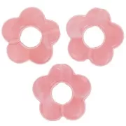 Perles fleur en résine translucide 14 mm - Marbré Rose corail x4