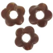 Marron foncé - Perles fleur en résine opaque 14 mm - Marbré Marron foncé x4 Perles fleur en résine opaque 14 mm - Marbré Marron foncé x4