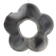 Perles fleur en résine opaque 14 mm - Marbré Noir et blanc x4