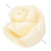 Perles fleur semi-percée 8 mm en synthétique - Ecru x4|raw }}