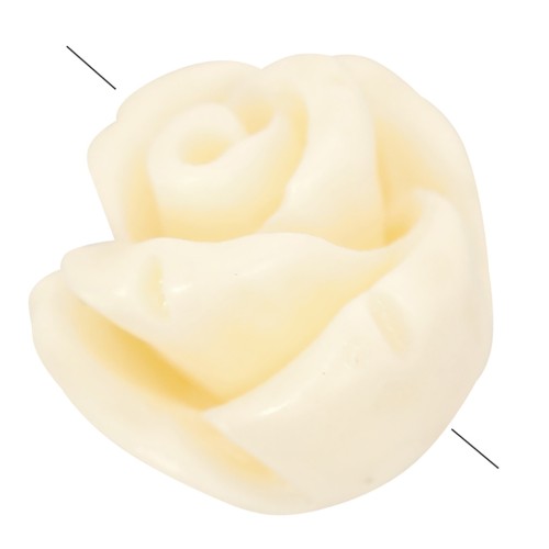 Perles fleur semi-percée 8 mm en synthétique - Ecru x4